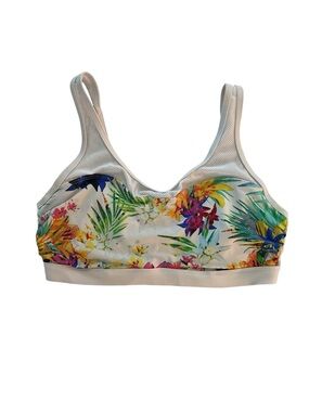 Athleta tropical swim top white 36 b/c medium underwire